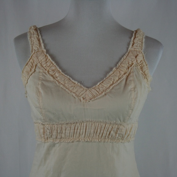 Free People Cotton Ivory Tank Dress Raw Edges - Picture 2 of 7